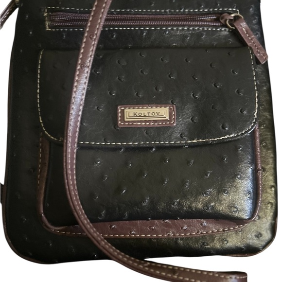 Koltv Black and Brown Crossbody Bag - Picture 1 of 4